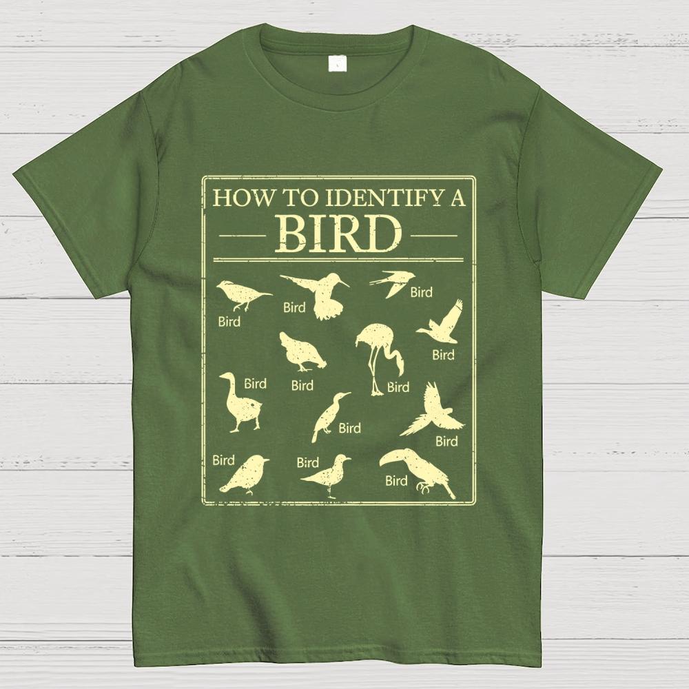 How To Identify A Bird Cotton Summer Casual Cool Loose T-Shirt