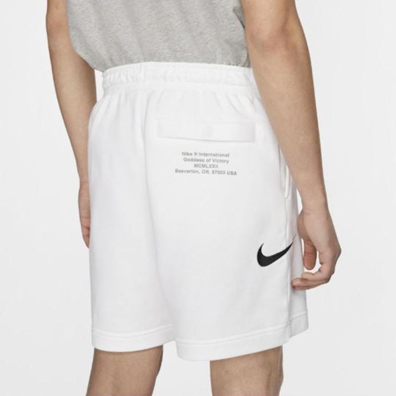 Nike Летние свободные повседневные спортивные шорты с двойным крючком Swoosh с завязками, мужские брюки белого цвета CJ4883-100