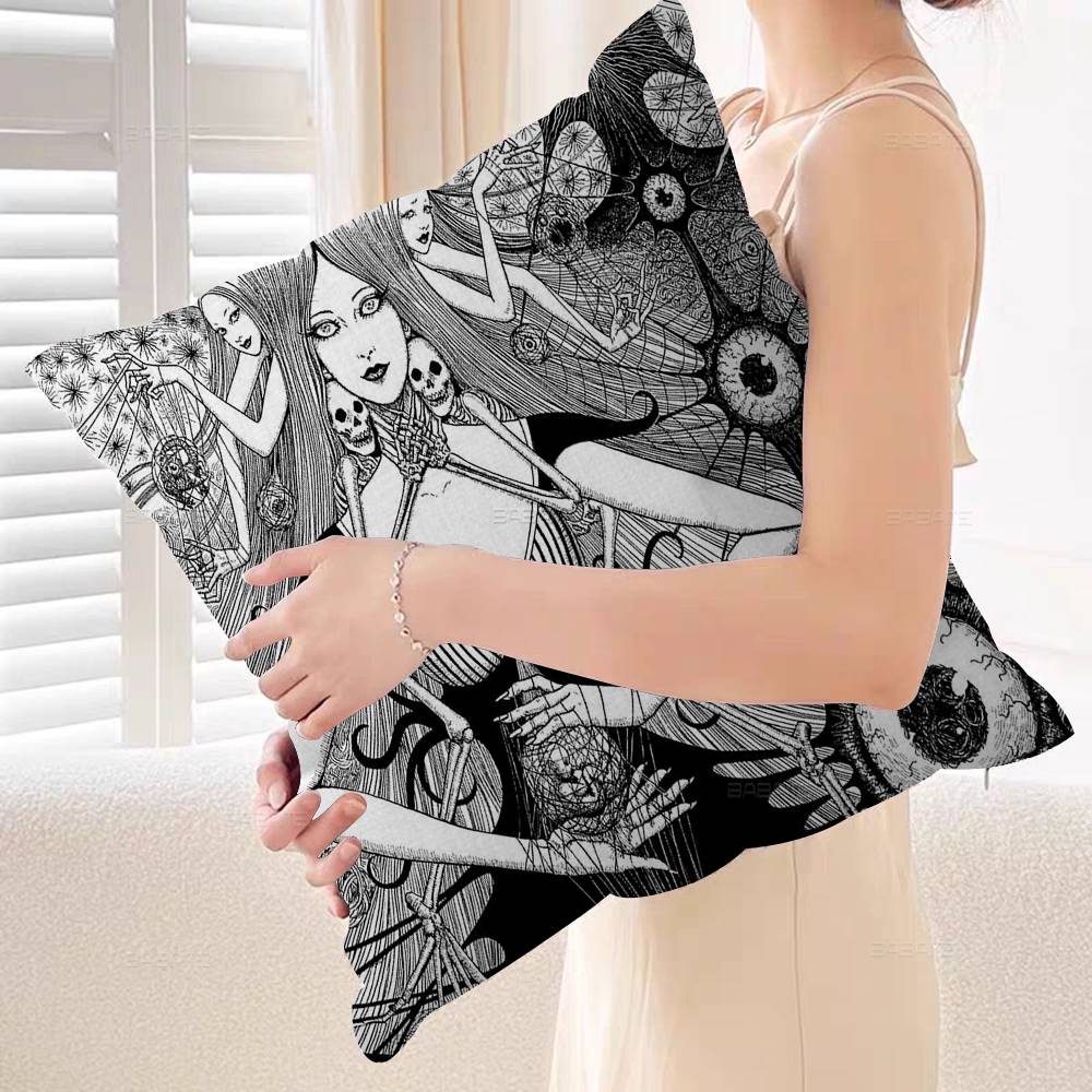 Anime Tomie Junji Ito Stitch Lucky Dragon Pillow Cover Sofa Cushion Cover Home Room Decoration Children Gift