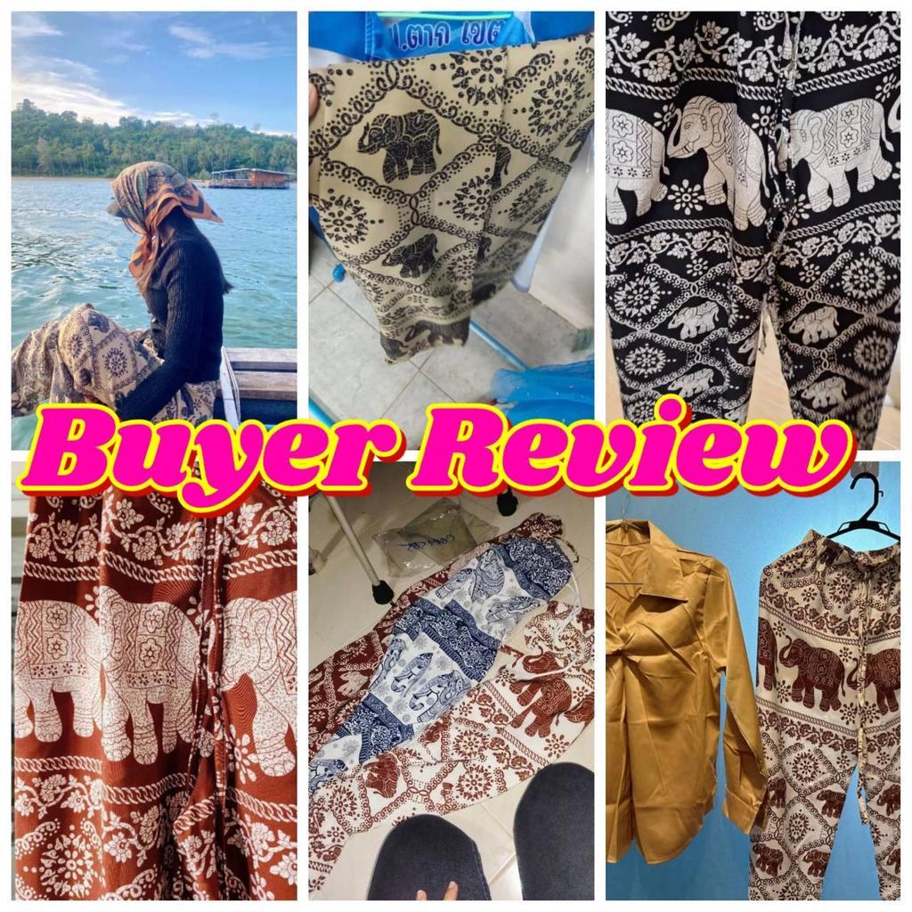 Long Elephant Pants Adjustable Elastic High Waistband Strap Loose Leg Women Print Thailand Casual Streetwear Beach Bohemian Retro Vintage