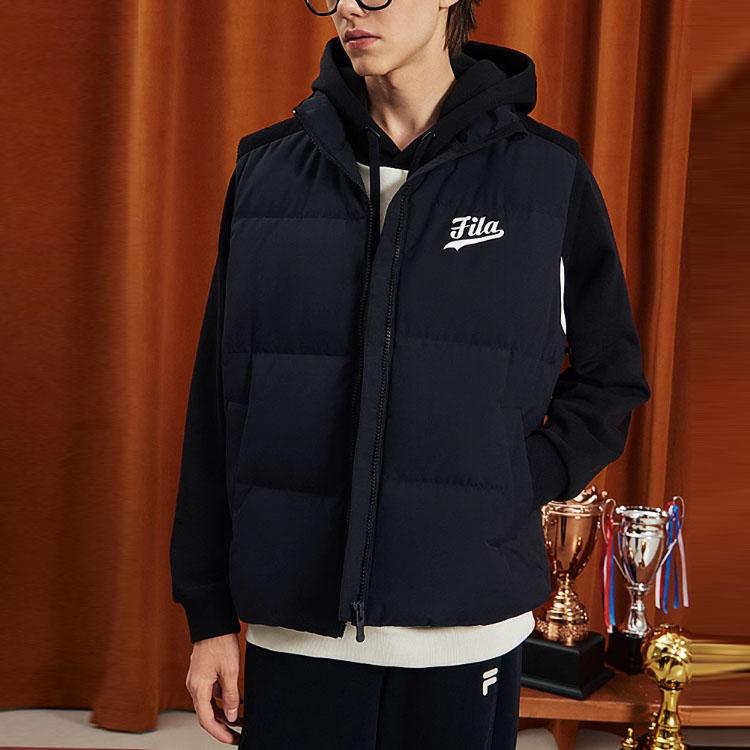 Fila Fusion Модный теплый свободный жилет с воротником-стойкой Мужские топы Черный T11M342903F-BK