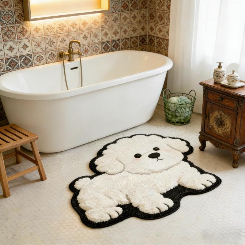 Orange Cat Irregular Runner Rug Cute Fat Cat Shape Non‑Slip Long Floor Mat for Bedroom Bedside Home Decor