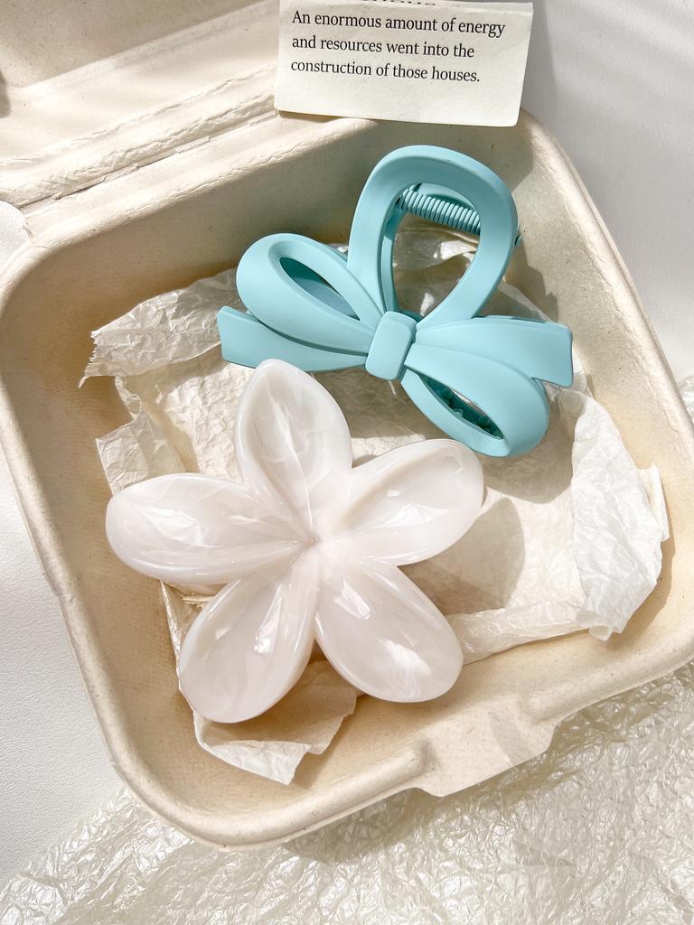 Summer Fashion Bow Flower Hair Claw Clips Candycolor Head Wear Hairpin for Women Girls Nonslip Crab Barrette Hair Accessories