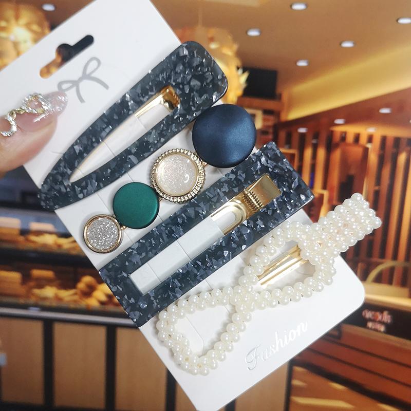 Корея Блестящий Кристалл Набор Заколок для Волос Модные Аксессуары для Волос Тренд для Женщин Девушка Жемчуг Стразы Заколка Боковая Заколка для Волос