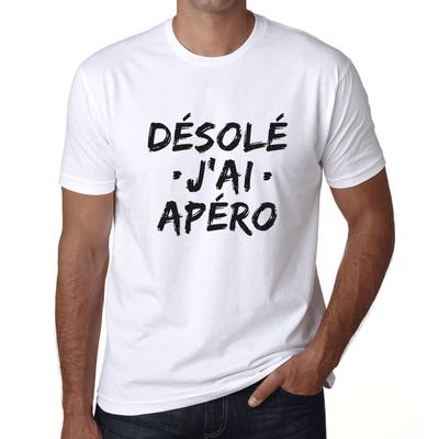Мужская винтажная футболка с рисунком Desole J'Ai Apero White
