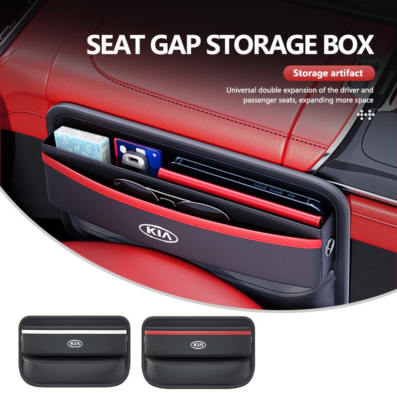 For KIA Car Seat Crevice Storage Box Auto Seat Gap Organizer With Charging Hole Cerato Proceed Venga Stonic Picanto Sorento RT1