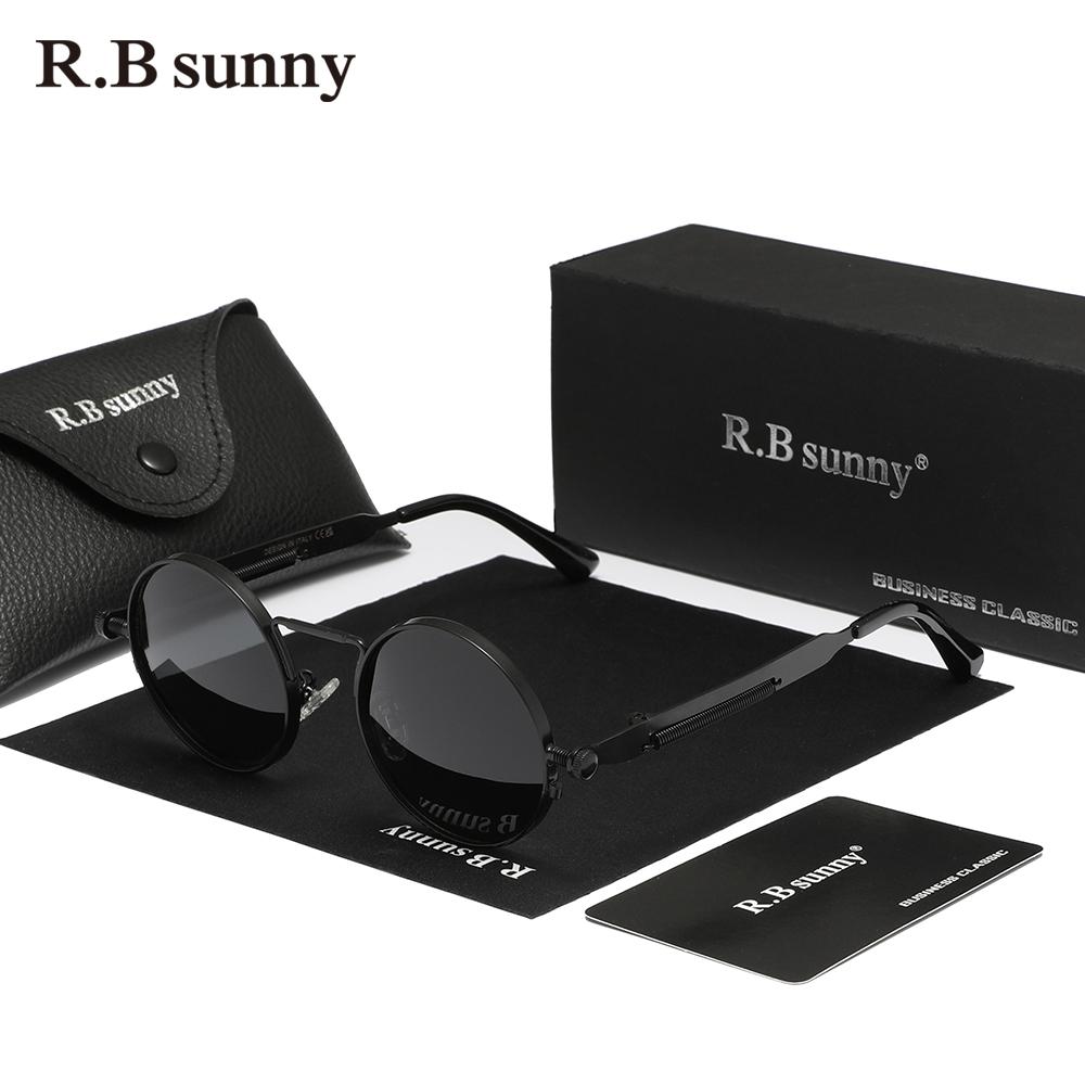 RBsunny Fashion UV400 готические стимпанк солнцезащитные очки поляризованные мужские и женские винтажные круглые очки для вождения и рыбалки праздничные