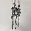 Halloween Skeleton Necklace Movable Joints Gothic Vintage Metal Skeleton Hanging Decoration Chain Pendant Men Women Couple Necklace