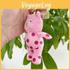 Cute Pink Adorable Polka Dot Plush Cat Keychain Doll Toy For Kids And Collectors