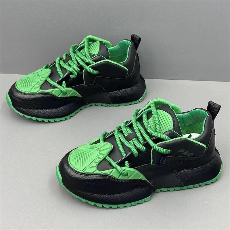 Модные массивные кроссовки для мужчин, дизайнерские туфли с закрытым дном, модные повседневные туфли из натуральной воловьей кожи с увеличенной внутренней платформой