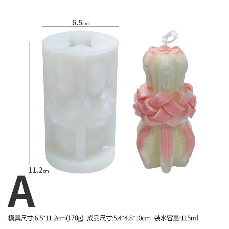 Новая креативная резная силиконовая форма для свечей для самостоятельной ароматерапии, украшения из гипса для свечей, формы для мыла из эпоксидной смолы, изготовление поделок
