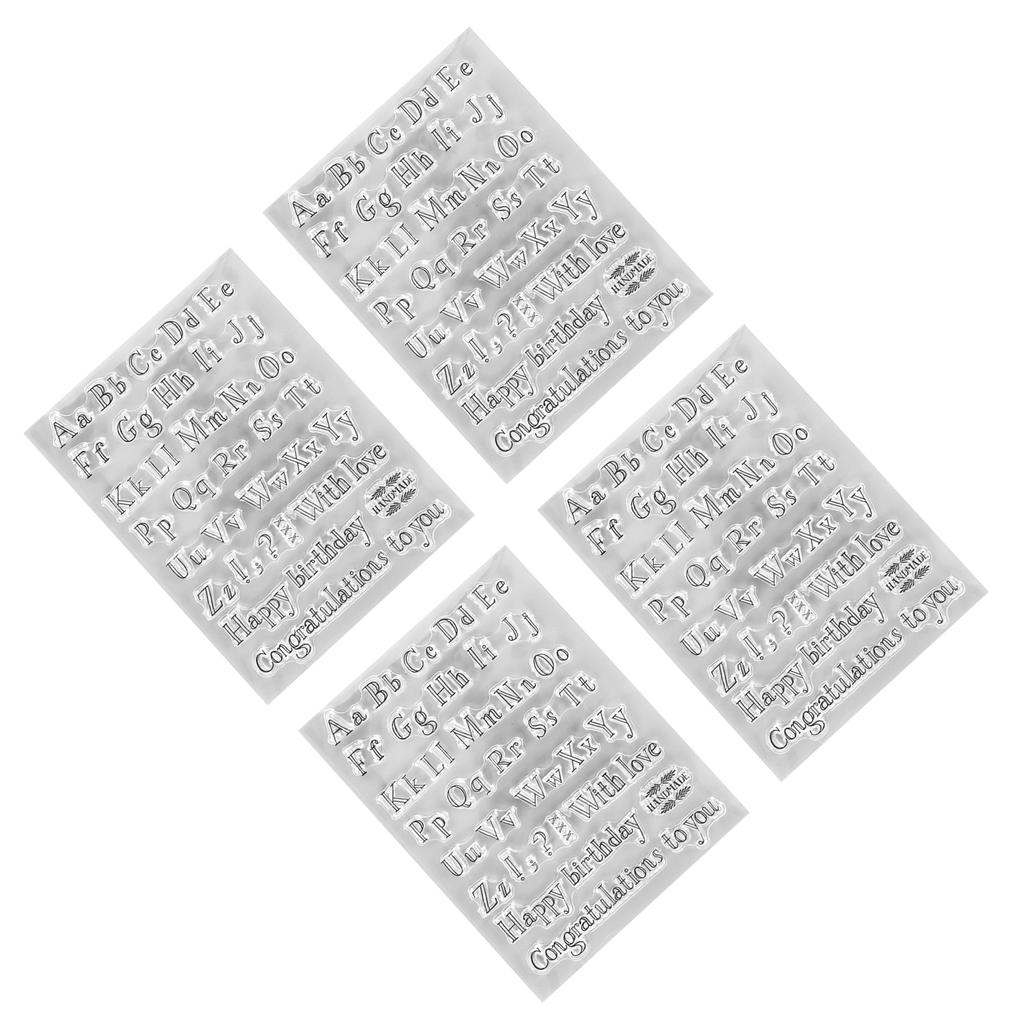4 шт. прозрачные штампы прозрачные отпечатки паста многократно буквы декоративные штампы для изготовления открыток DI