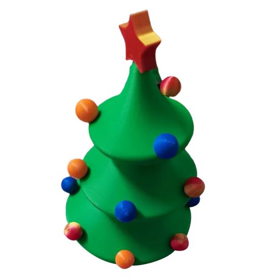 Танцующая статуэтка рождественской елки, 3D-печатное настольное украшение, вращающаяся центральная часть рождественской елки