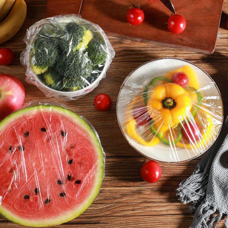 100 шт. многоразовые чехлы для хранения пищевых продуктов, сумки для чаши, эластичная пластина, силиконовая крышка, кухонная пластиковая крышка для фруктов, уплотнение для сохранения свежести