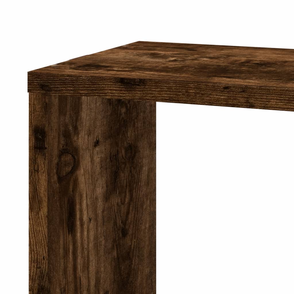Wall Mounted Corner Shelf Smoked Oak Finish 45 x 45 x 147 cm Particleboard