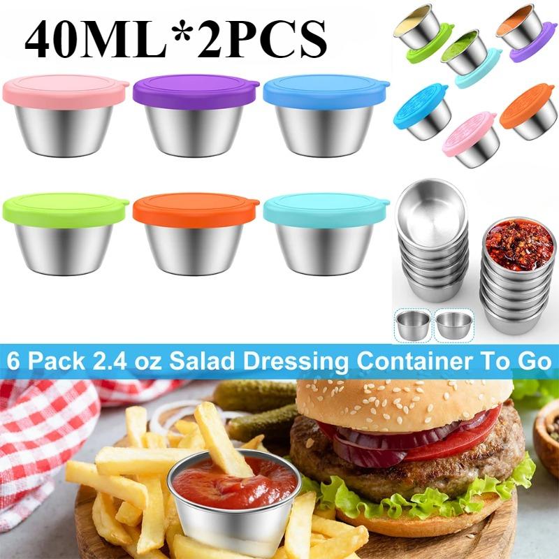 40 мл герметичная силиконовая крышка соусница нержавеющая сталь маленькая приправа миска салат томатный соусница коробка кухонная посуда