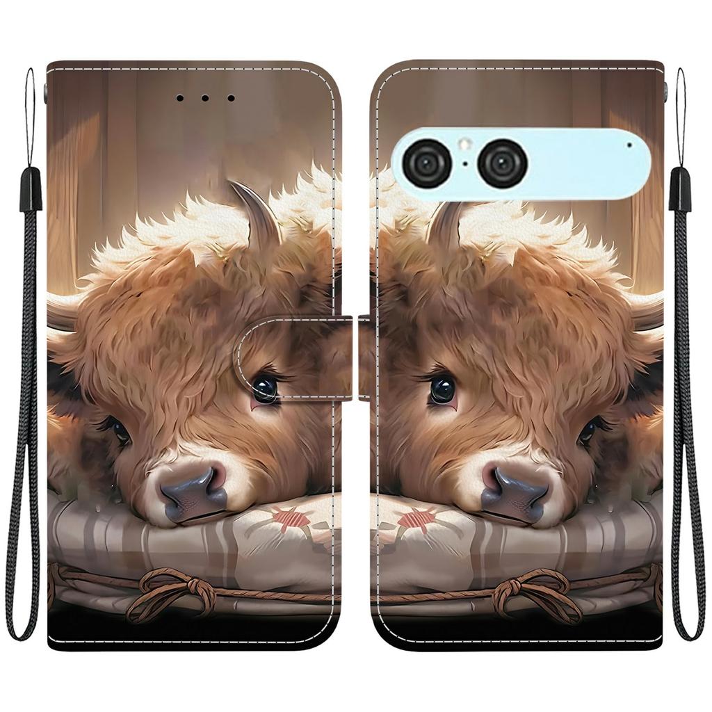 Кожаный чехол-книжка с подставкой и кошельком, с рисунком, для Sony Xperia 10 VII, с ремешком на запястье