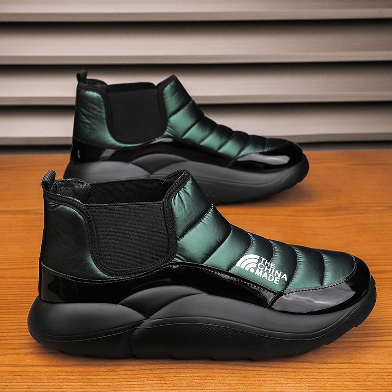 Модные водонепроницаемые зимние ботинки Hombre с толстой подошвой, теплые плюшевые меховые ботильоны, мужские ботинки Botines, зимняя хлопковая обувь 2024 года