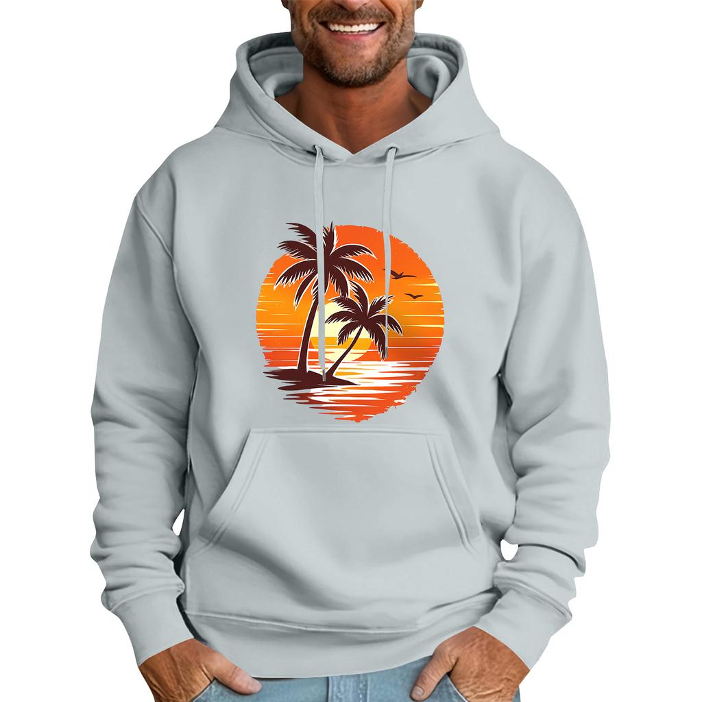 Men's Loose Flag Printed Hooded Sweatshirt Men's Casual Fashion Sports Sweatshirt