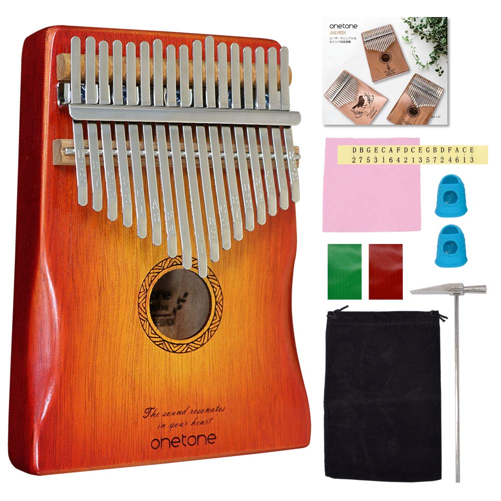 ONETONE OTKL-CS/OK 17-Key Okoume Kalimba Set with Case and Japanese Guide