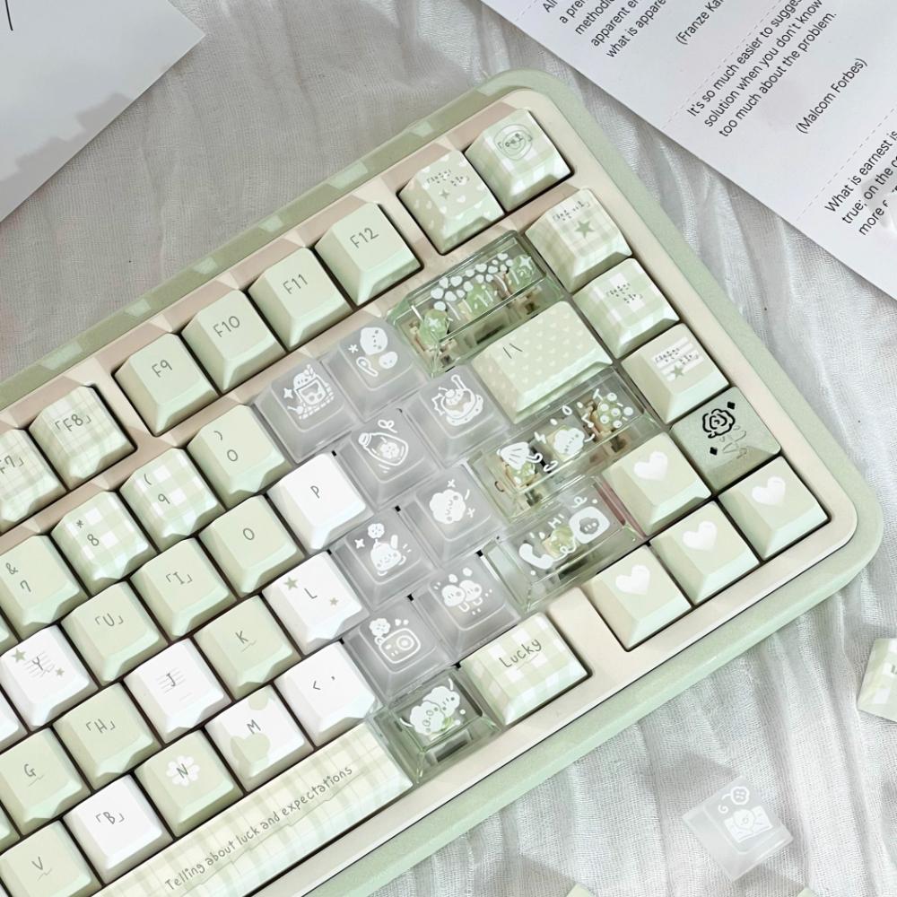 Keycap Senyu Cherry Pbt Green Minimalist Light Green Custom Keyboard Keycaps 131 Keys