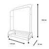 Premium Maxi Giro 2 Stand Nyana Home Coat Rack 162x110x57cm, 2 Hanging Bars 4 Side Hooks 2 Lower Shelves