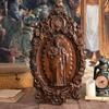 Винтажная Икона Скульптура Св. Кружево Джуда Овальная Церковная Декорация Резьба по дереву Ремесла