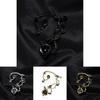 Dark Style Flower Ear Hooks Metallic Jewelry For Female Fashion