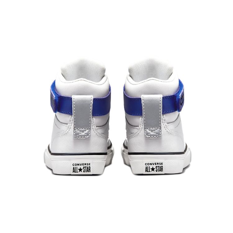 Converse Pro Blaze Strap Повседневные Прочные Высокие Кеды для Скейтбординга Детские Кроссовки Серебристо-Серый 672123C