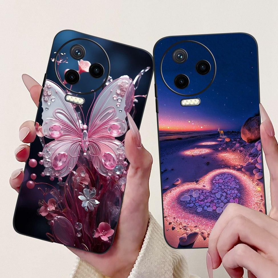 Для Infinix Note 12 Pro 4G Чехол X676B Силиконовый Милый Кот Модные Цветы Расписная Крышка Для Телефона Inifnix Note 12 Pro Чехол-Бампер