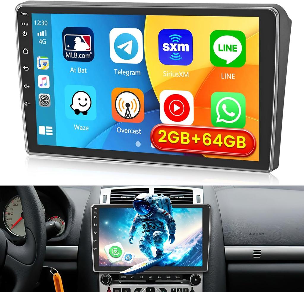 9-дюймовая автомобильная стереомагнитола с радио, Car-play, GPS-навигацией, совместимая с P-eugeot 407 2004-2008, Android 14