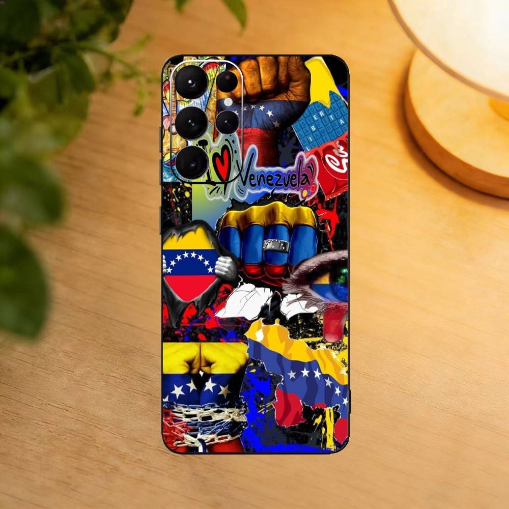 I Love Venezuela Phone Case For Samsung S25,24,23,22,30,21,10,9,Ultra,Plus,Lite Soft Black Case