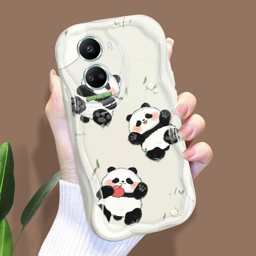 Для Honor 90 Lite P30 Pro Infinix Hot 30 40 40i 40 Pro Smart 8 Pro Vivo V29e V30e Мягкий силиконовый чехол для защиты объектива с милым рисунком панды