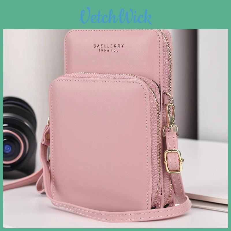 Baellerry Womens Wallet Pu Leather Large Capacity Zipper Crossbody Phone Bag For Daily Use