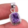 Подвеска из натурального драгоценного камня чароит, ручная работа, из стерлингового серебра 925 пробы, 1,25 дюйма, P1s99