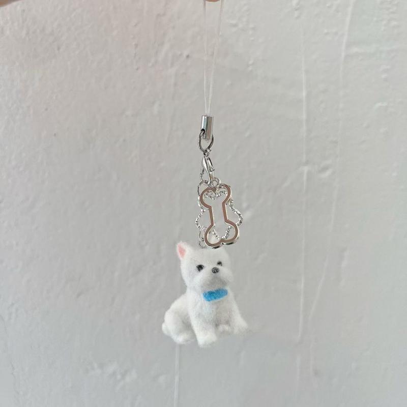 Мультяшный флокированный брелок-подвеска в виде собаки-копилки для женщин, девочек, милая подвеска для сумки, кавайная цепочка для мобильного телефона, подарки