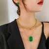 Jewelry Wind Line Cold Wind Stacked Chain Simulation Emerald Set