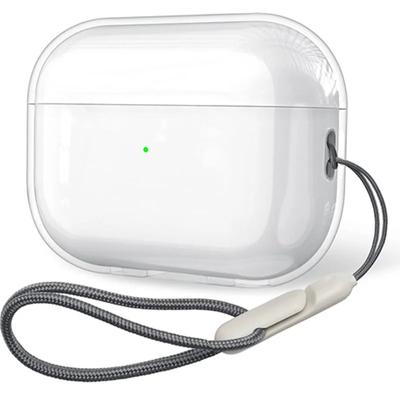 Прозрачный мягкий чехол для наушников из ТПУ с ремешком-шнурком для Airpods Pro 2 2-го поколения Air Pods 4 3 2 1 3-го поколения 2024 Аксессуары для чехлов