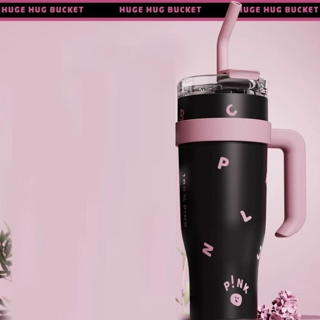 Чашка для воды большой емкости из нержавеющей стали, термос для перерыва на чай, кофейная чашка с ручкой, соломенная бутылка для льда