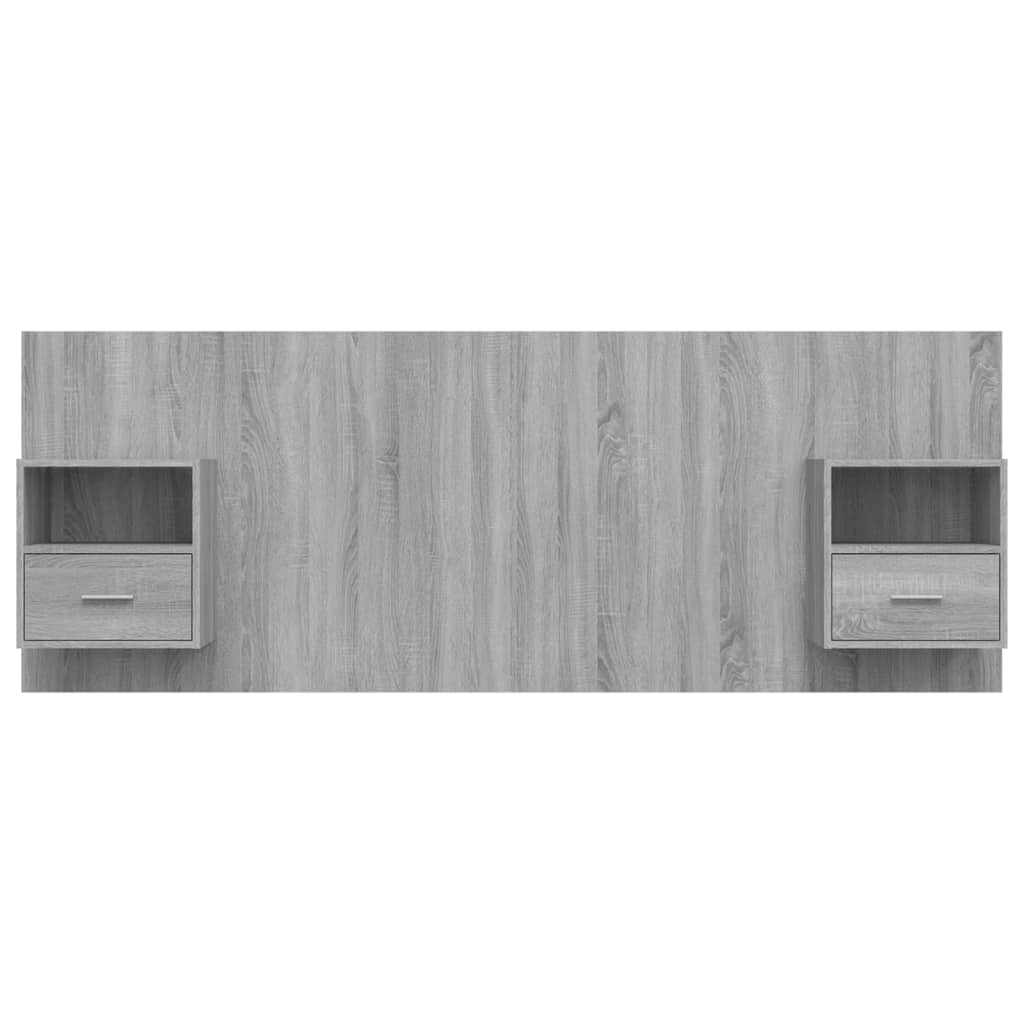Headboard with Nightstands Gray Sonoma Particleboard