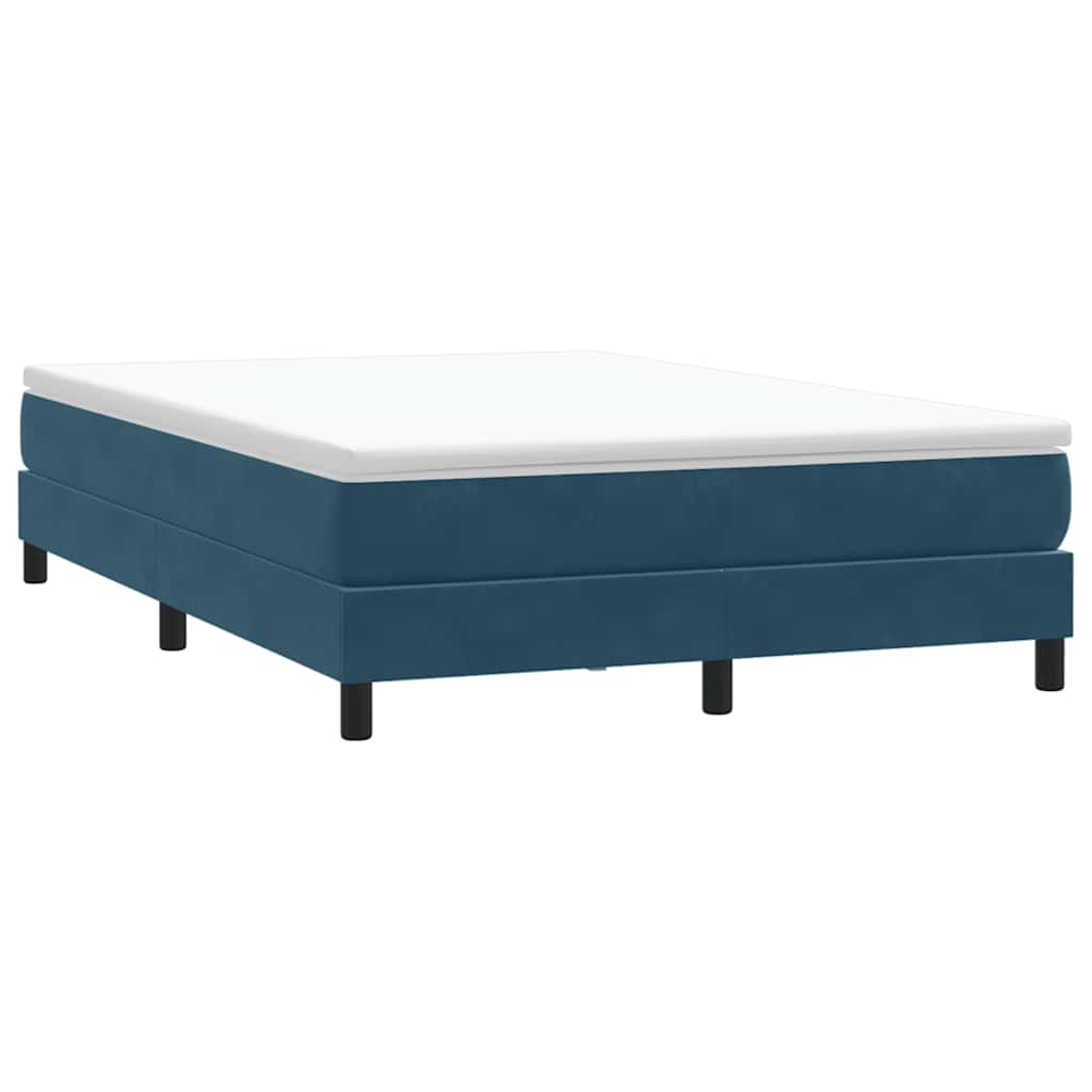 Łóżko Typu Box Spring Bez Materaca Ciemnoniebieskie 160X210 Cm