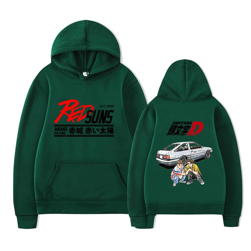 Худи с графикой Аниме Дрифт AE86 Initial D Повседневное Готическое