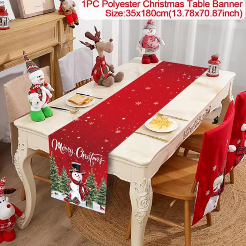 Новое рождественское украшение скатерти для тематических праздничных вечеринок, ресторанов, семейных посиделок, скатерти, рождественский стол фла