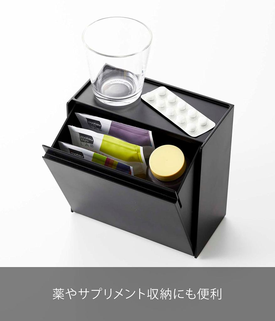 Yamazaki Magnetic Instant Stick Holder Black Tower Can Be Placed Next To the Refrigerator or Tea Dispenser 5769 Approx. W17XD8.7~15XH17.2cm