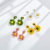 Серьги женские S925 серебряная игла GD Kwon Ji-yong маленькая ромашка модные универсальные с цветком простые с характером темпераментные