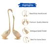 Pair of Kissing Duck, Swan Showpiece For Home Decor - 29 Cm (Aluminium, Golden )