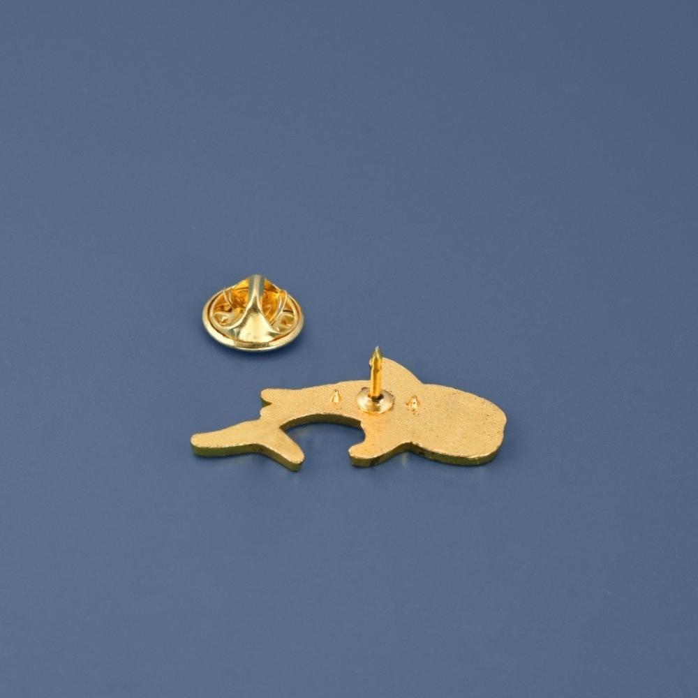 2 pcs Vintage Whale Dolphin Badge Light Luxury Fish Shaped Metal Badge Whale Dolphin Brooch Gifts