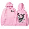 Худи с изображением рэпера Тупака 2pac Мужское и женское Спортивная одежда Унисекс Худи Модный Принт с буквами Хип-Хоп Спортивная одежда Повседневное