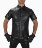 Black Formal Stylish Shirt Casual Classic Men Handmade Genuine Leather Lambskin