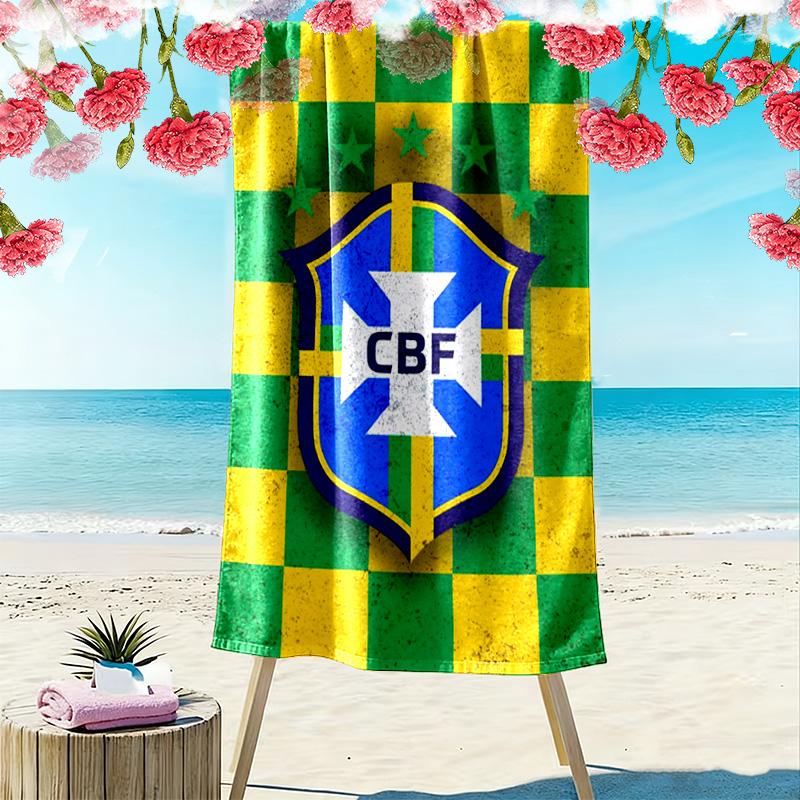 Пляжное полотенце CBF Brazil Print, Большое, Мягкое, Быстросохнущее, для Пляжа, Кемпинга, Плавания